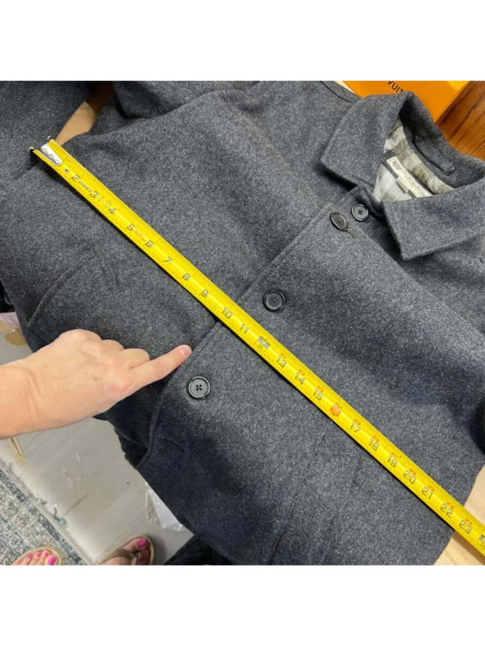 J. Crew Mens Gray Wool-Blend Button-Up Jacket Car Coat Plaid Lining Size Medium